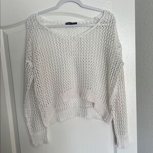 SHEIN White Open-Knit Coverup Top